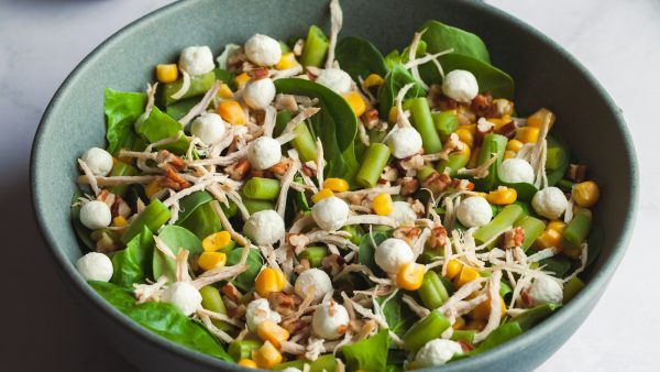 Tallarines con espinacas